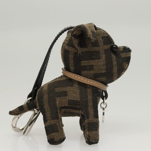 FENDI Zucca Canvas Charm Black Brown Auth ac3769 - Picture 4 of 16
